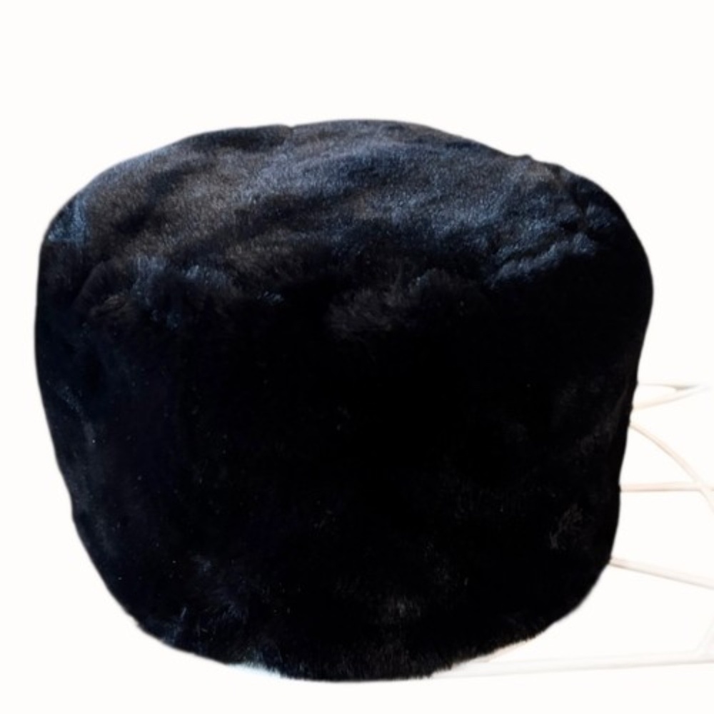 Womens Faux Fur Black Bucket Hat One Size Fits All - Picture 2 of 9